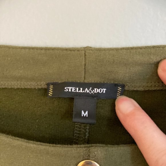 Stella & Dot Olive Green Top with Gold Accents - Picture 3 of 7